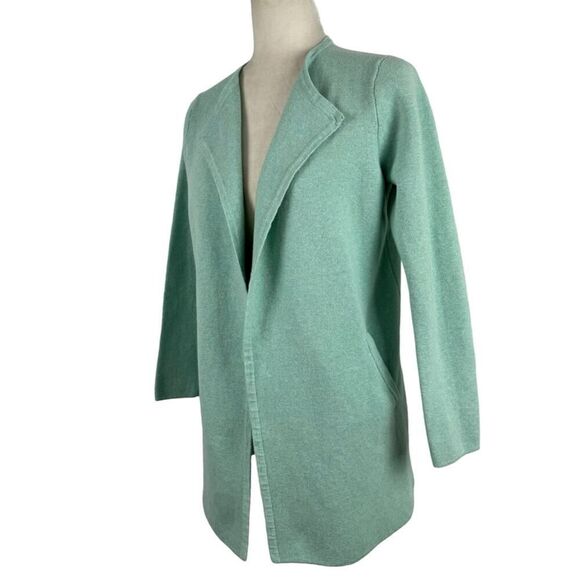 J Crew Vanessa Longline Open Front Cardigan Sweater Coat XS Mint Green AC619 - Picture 7 of 14